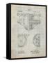 PP953-Antique Grid Parchment Mechanical Gearing 1912 Patent Poster-Cole Borders-Framed Stretched Canvas