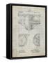 PP953-Antique Grid Parchment Mechanical Gearing 1912 Patent Poster-Cole Borders-Framed Stretched Canvas