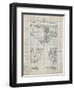 PP953-Antique Grid Parchment Mechanical Gearing 1912 Patent Poster-Cole Borders-Framed Premium Giclee Print