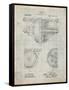 PP953-Antique Grid Parchment Mechanical Gearing 1912 Patent Poster-Cole Borders-Framed Stretched Canvas