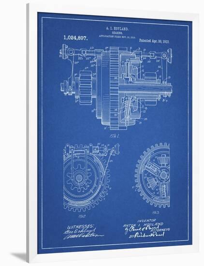 PP953-Blueprint Mechanical Gearing 1912 Patent Poster-Cole Borders-Framed Giclee Print