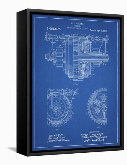 PP953-Blueprint Mechanical Gearing 1912 Patent Poster-Cole Borders-Framed Stretched Canvas