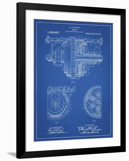 PP953-Blueprint Mechanical Gearing 1912 Patent Poster-Cole Borders-Framed Giclee Print