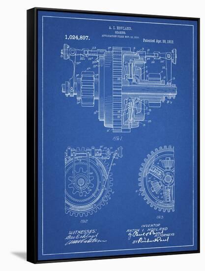 PP953-Blueprint Mechanical Gearing 1912 Patent Poster-Cole Borders-Framed Stretched Canvas