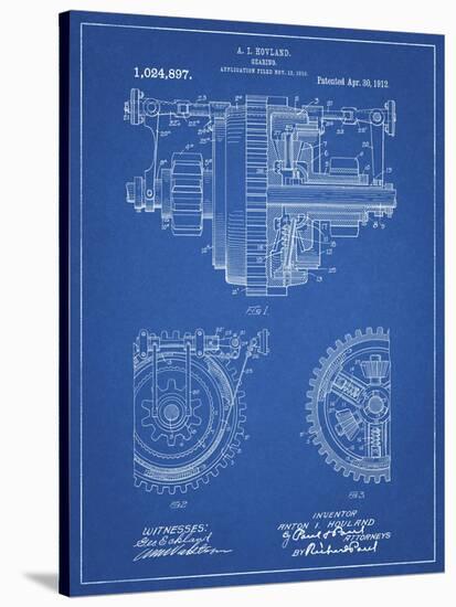 PP953-Blueprint Mechanical Gearing 1912 Patent Poster-Cole Borders-Stretched Canvas