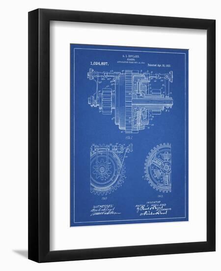 PP953-Blueprint Mechanical Gearing 1912 Patent Poster-Cole Borders-Framed Premium Giclee Print