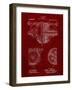 PP953-Burgundy Mechanical Gearing 1912 Patent Poster-Cole Borders-Framed Giclee Print