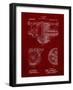 PP953-Burgundy Mechanical Gearing 1912 Patent Poster-Cole Borders-Framed Giclee Print