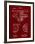 PP953-Burgundy Mechanical Gearing 1912 Patent Poster-Cole Borders-Framed Giclee Print