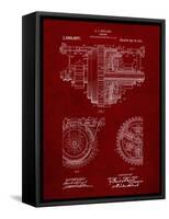 PP953-Burgundy Mechanical Gearing 1912 Patent Poster-Cole Borders-Framed Stretched Canvas