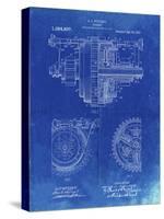 PP953-Faded Blueprint Mechanical Gearing 1912 Patent Poster-Cole Borders-Stretched Canvas