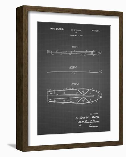 PP955-Black Grid Metal Skis 1940 Patent Poster-Cole Borders-Framed Giclee Print