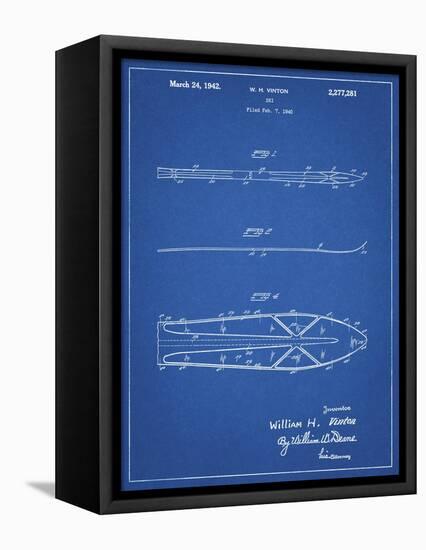 PP955-Blueprint Metal Skis 1940 Patent Poster-Cole Borders-Framed Stretched Canvas