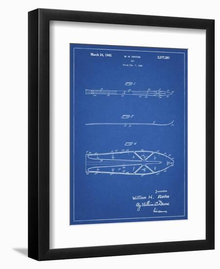 PP955-Blueprint Metal Skis 1940 Patent Poster-Cole Borders-Framed Giclee Print