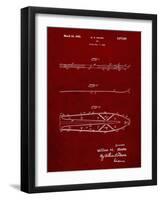 PP955-Burgundy Metal Skis 1940 Patent Poster-Cole Borders-Framed Giclee Print