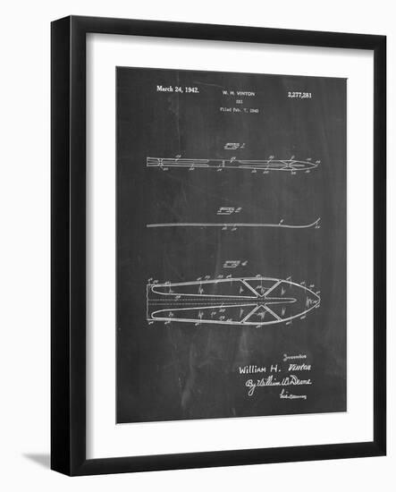 PP955-Chalkboard Metal Skis 1940 Patent Poster-Cole Borders-Framed Giclee Print