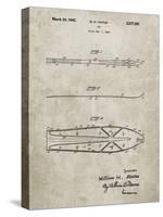 PP955-Sandstone Metal Skis 1940 Patent Poster-Cole Borders-Stretched Canvas