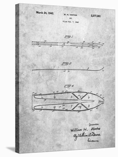 PP955-Slate Metal Skis 1940 Patent Poster-Cole Borders-Stretched Canvas