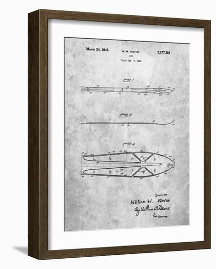 PP955-Slate Metal Skis 1940 Patent Poster-Cole Borders-Framed Giclee Print