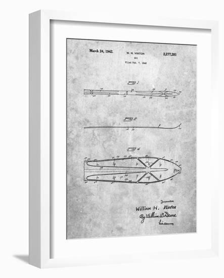 PP955-Slate Metal Skis 1940 Patent Poster-Cole Borders-Framed Giclee Print