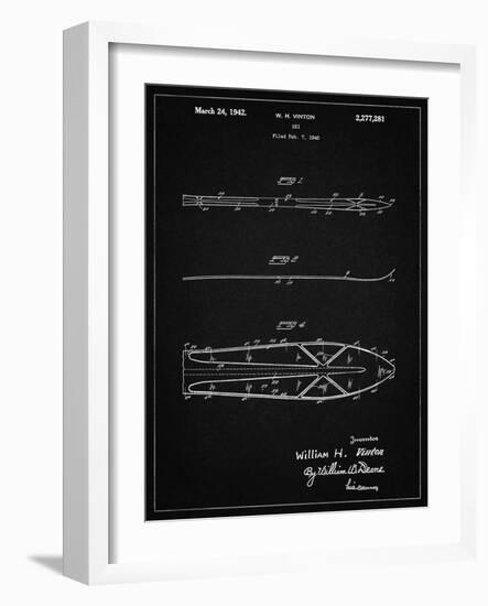 PP955-Vintage Black Metal Skis 1940 Patent Poster-Cole Borders-Framed Giclee Print