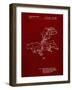 PP956-Burgundy Milwaukee Compound Miter Saw Patent Poster-Cole Borders-Framed Giclee Print