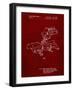 PP956-Burgundy Milwaukee Compound Miter Saw Patent Poster-Cole Borders-Framed Giclee Print