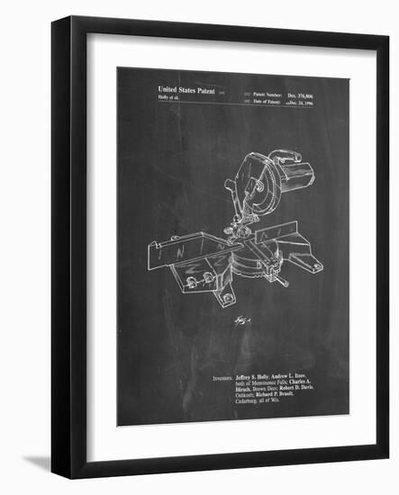 PP956-Chalkboard Milwaukee Compound Miter Saw Patent Poster-Cole Borders-Framed Giclee Print