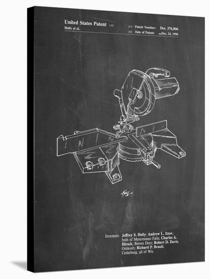 PP956-Chalkboard Milwaukee Compound Miter Saw Patent Poster-Cole Borders-Stretched Canvas