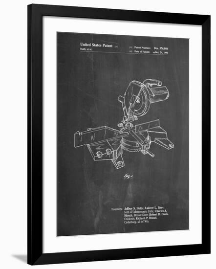 PP956-Chalkboard Milwaukee Compound Miter Saw Patent Poster-Cole Borders-Framed Giclee Print