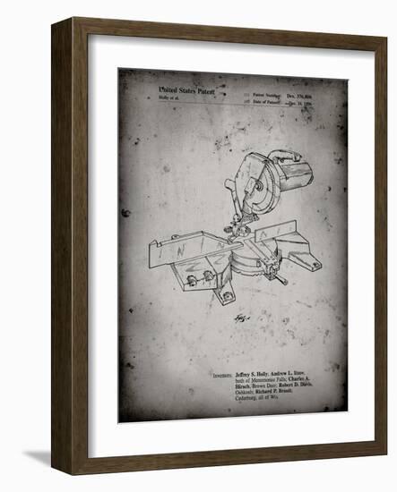 PP956-Faded Grey Milwaukee Compound Miter Saw Patent Poster-Cole Borders-Framed Giclee Print