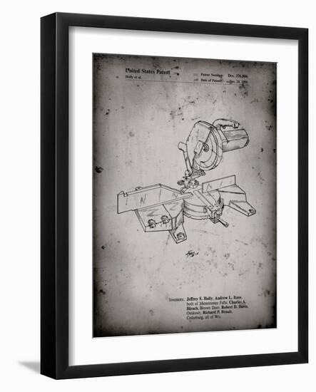 PP956-Faded Grey Milwaukee Compound Miter Saw Patent Poster-Cole Borders-Framed Giclee Print