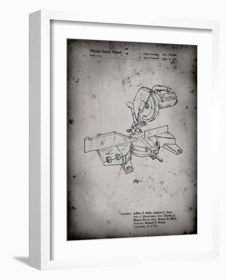 PP956-Faded Grey Milwaukee Compound Miter Saw Patent Poster-Cole Borders-Framed Giclee Print