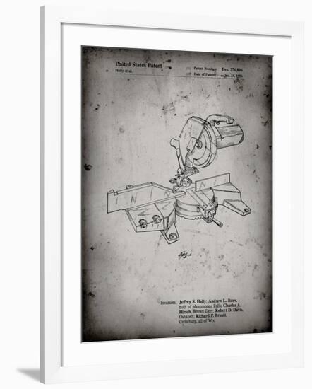 PP956-Faded Grey Milwaukee Compound Miter Saw Patent Poster-Cole Borders-Framed Giclee Print