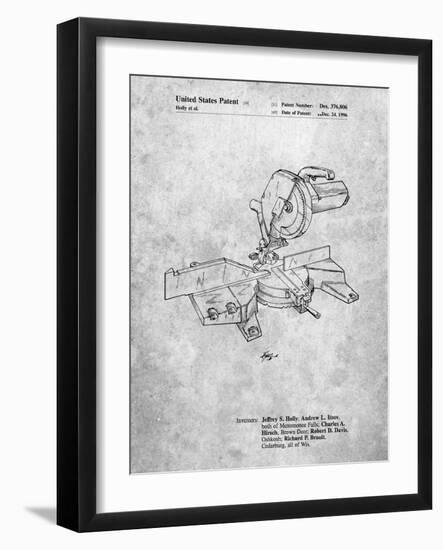 PP956-Slate Milwaukee Compound Miter Saw Patent Poster-Cole Borders-Framed Giclee Print