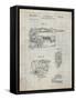 PP957-Antique Grid Parchment Milwaukee Portable Jig Saw Patent Poster-Cole Borders-Framed Stretched Canvas