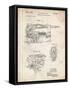 PP957-Vintage Parchment Milwaukee Portable Jig Saw Patent Poster-Cole Borders-Framed Stretched Canvas