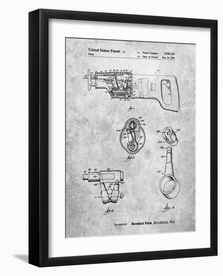 PP958-Slate Milwaukee Reciprocating Saw Patent Poster-Cole Borders-Framed Giclee Print