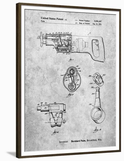 PP958-Slate Milwaukee Reciprocating Saw Patent Poster-Cole Borders-Framed Premium Giclee Print