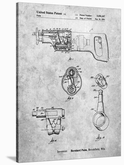 PP958-Slate Milwaukee Reciprocating Saw Patent Poster-Cole Borders-Stretched Canvas