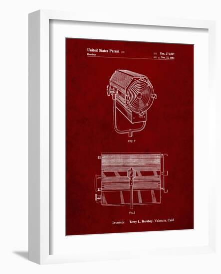 PP961-Burgundy Mole-Richardson Film Light Patent Poster-Cole Borders-Framed Giclee Print
