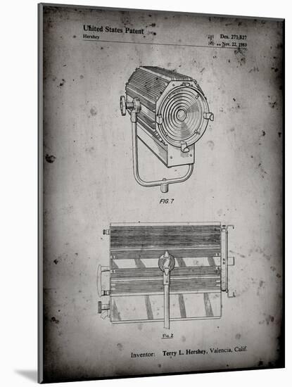 PP961-Faded Grey Mole-Richardson Film Light Patent Poster-Cole Borders-Mounted Giclee Print