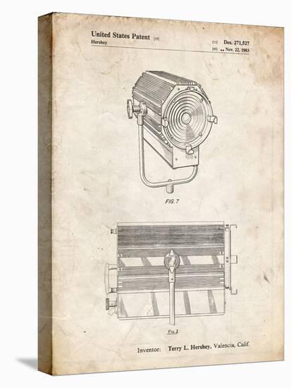 PP961-Vintage Parchment Mole-Richardson Film Light Patent Poster-Cole Borders-Stretched Canvas