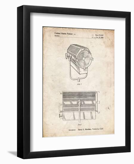 PP961-Vintage Parchment Mole-Richardson Film Light Patent Poster-Cole Borders-Framed Premium Giclee Print