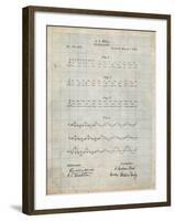 PP962-Antique Grid Parchment Morse Code Patent Poster-Cole Borders-Framed Giclee Print