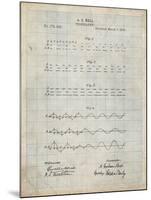 PP962-Antique Grid Parchment Morse Code Patent Poster-Cole Borders-Mounted Giclee Print