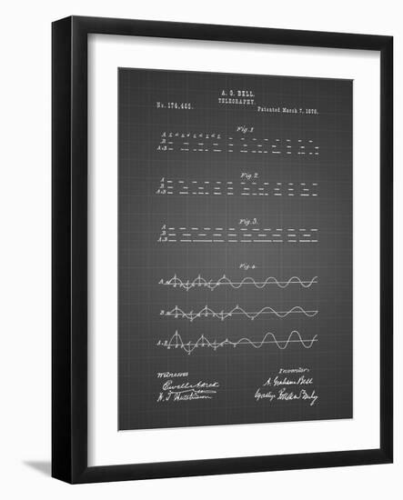 PP962-Black Grid Morse Code Patent Poster-Cole Borders-Framed Giclee Print