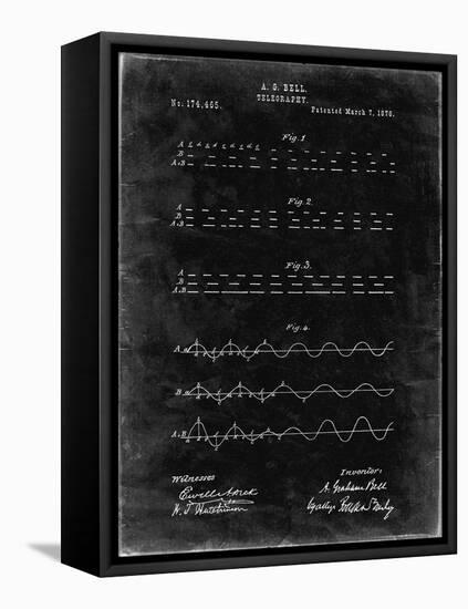 PP962-Black Grunge Morse Code Patent Poster-Cole Borders-Framed Stretched Canvas