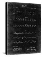 PP962-Black Grunge Morse Code Patent Poster-Cole Borders-Stretched Canvas