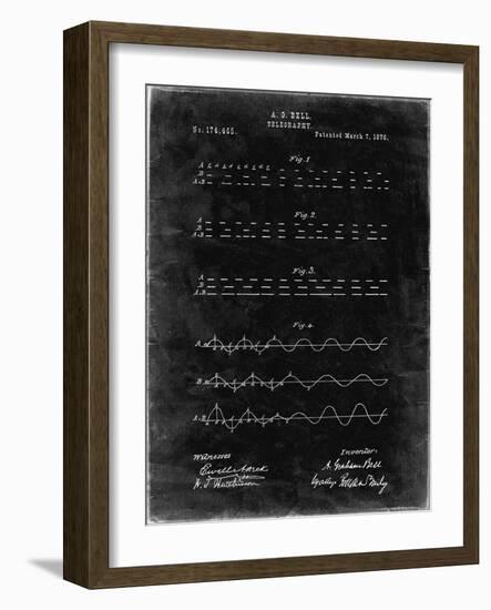 PP962-Black Grunge Morse Code Patent Poster-Cole Borders-Framed Giclee Print